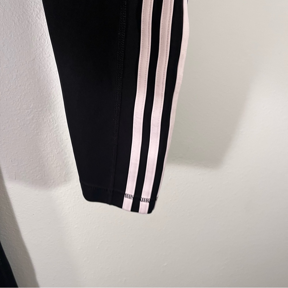 Adidas vintage style Black Leggings with White Stripes women’s size large - Picture 6 of 11
